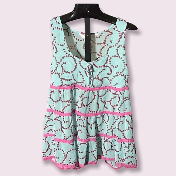 Victoria’s Secret Angels Pink and Turquoise Chemise Top - Picture 1 of 2